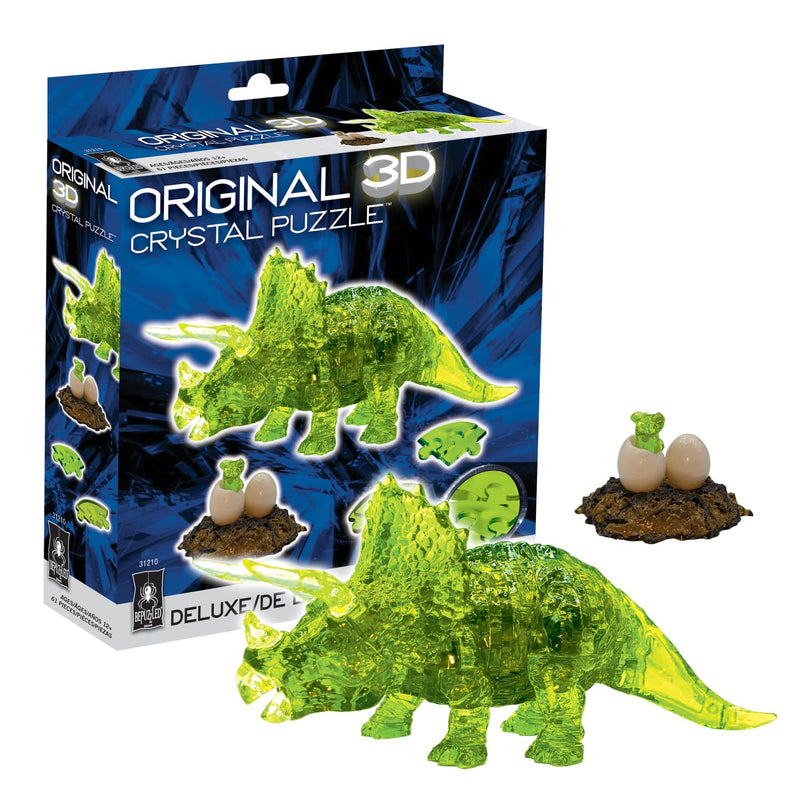 Triceratops With Baby Deluxe Original 3D Crystal Puzzle, Ages 12 And Up