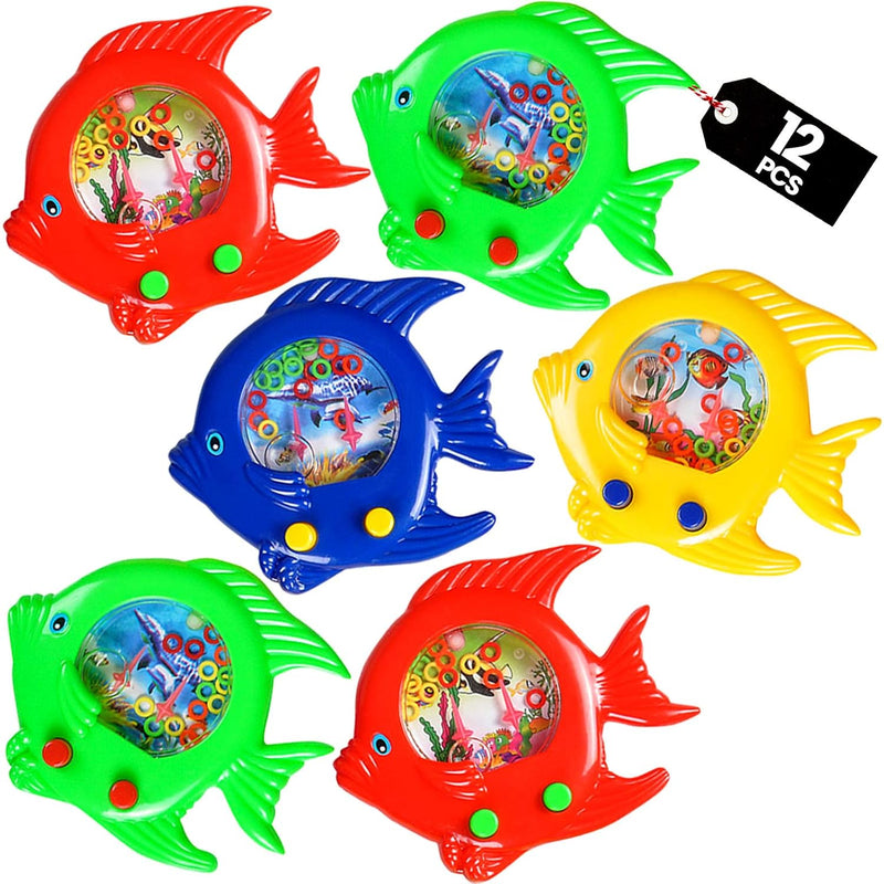 Fish Water Ring Toss Toy - (Pack of 12) Water Ring Game Handheld Retro Game