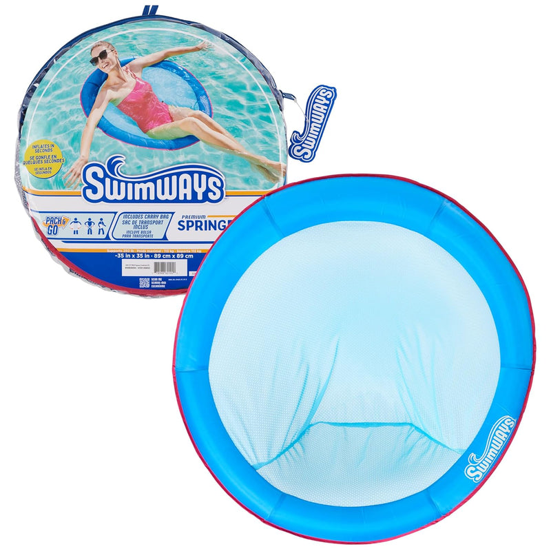 SwimWays Spring Float Premium Papasan Pool Lounger for Swimming Pool, Infla