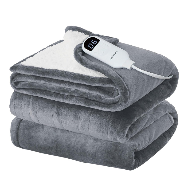 Electric Blanket Full Size - Heated Blanket With 6 Heat Settings, Flannel Heat