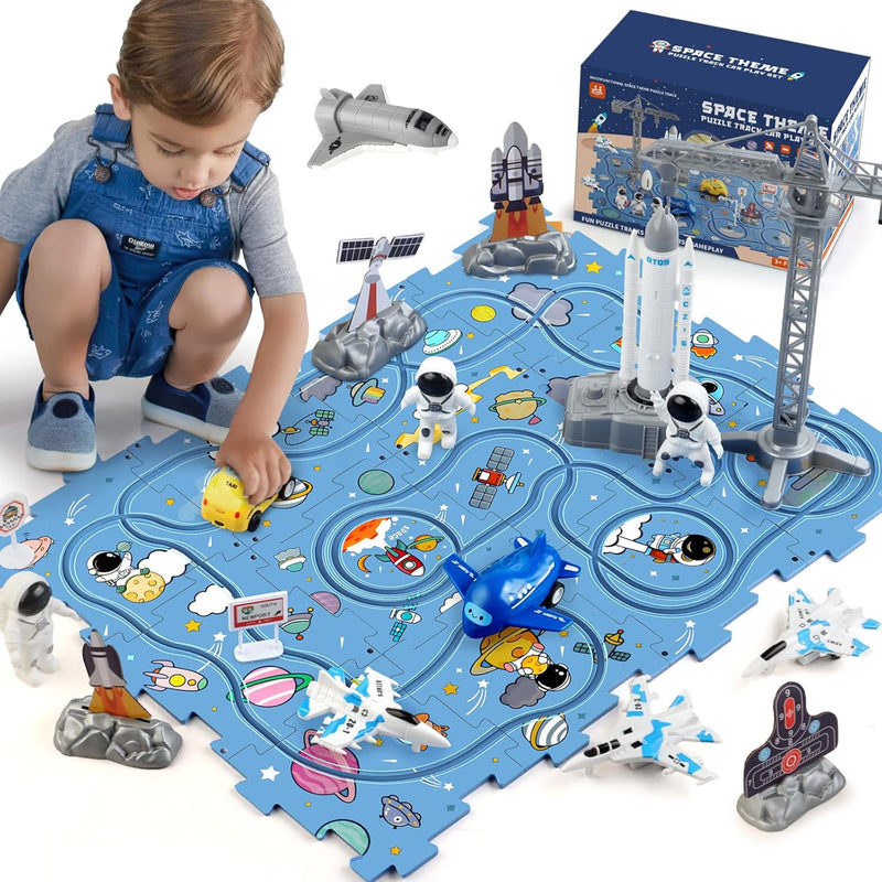 Tracks Car Toys Gifts For 3 4 5 Year Old Boys Kids,32 Pcs Space Jigsaw Puzz