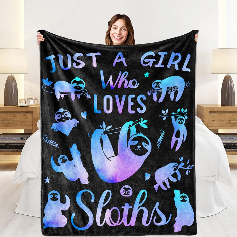 Sloth Gifts For Women Funny Sloth Gifts Soft Fleece Plush Sloth Blanket