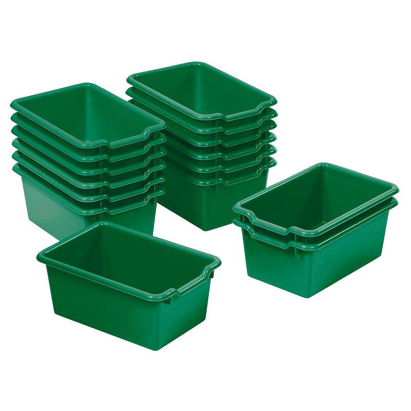Scoop Front Storage Bin, Multipurpose Organization, Green, 15-Piece