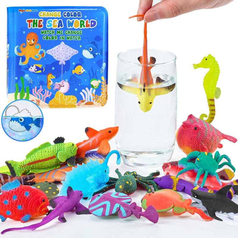 Color Changing Mold Free Bath Toys For Toddlers Kids, Color Change Sea Crea