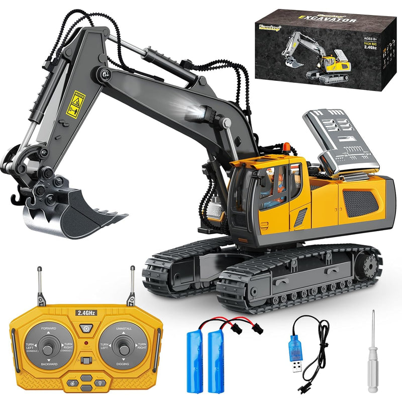 Remote Control Excavator Toys, 11 Channel 1:20 Rc Construction Vehicles, 68