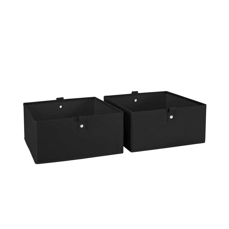 Kids 2Pc 10.5In W X 5In H Folding Storage Bin Set - Black
