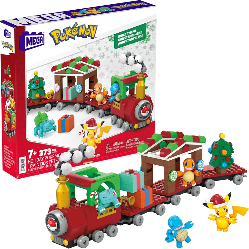 Pokémon Building Toys Set Holiday Train With 373 Pieces, 4 Articulated And