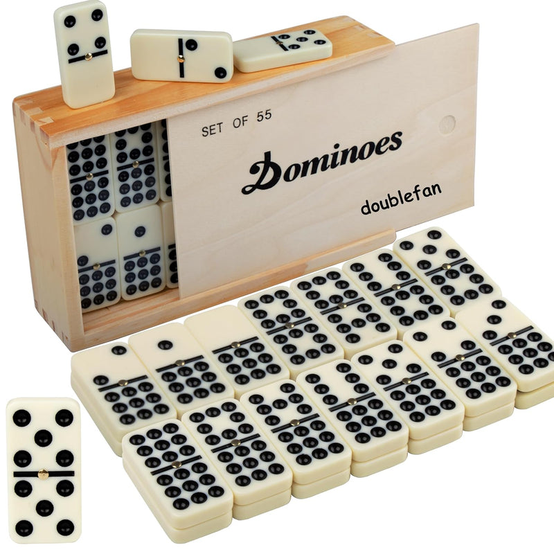 Domino Set For Adults, Double Nine Dominoes Set With Wooden Case For Classi
