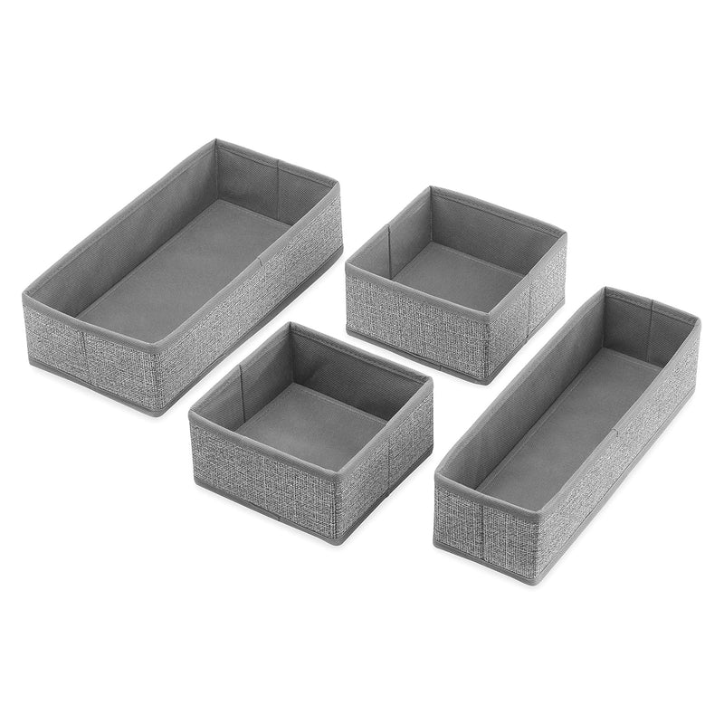 6283-9871 Set Of 4-Crosshatch Gray Drawer Organizer
