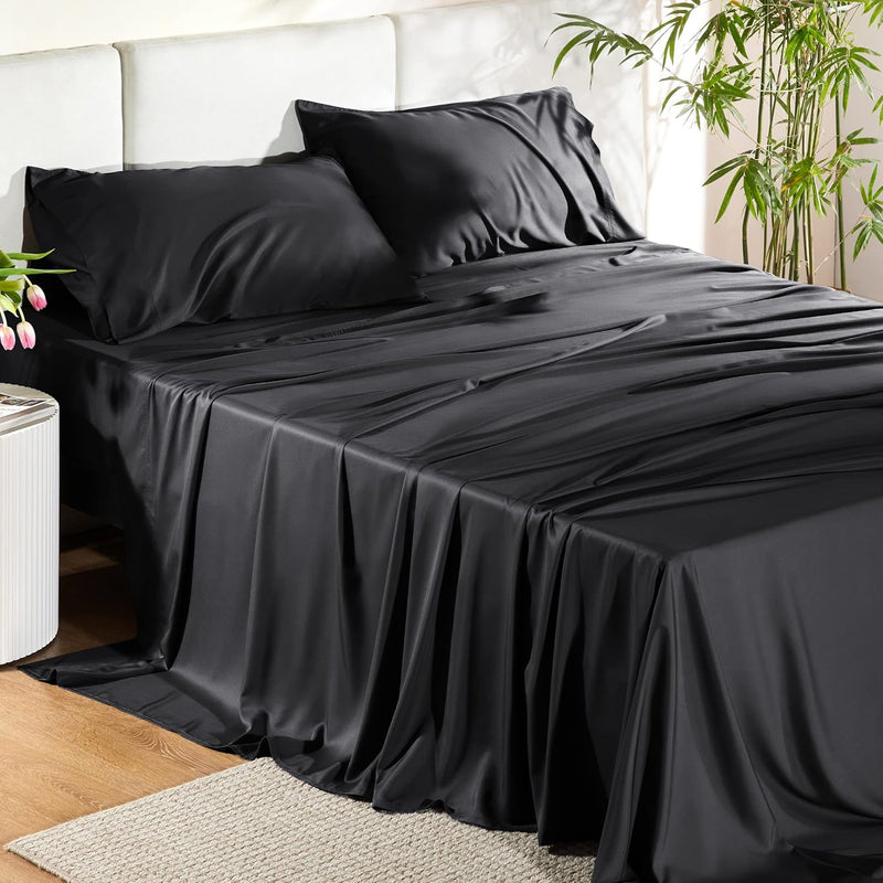 Cooling Sheets Set, Rayon Made From Bamboo, King Size Sheets, Deep Pocket Up T