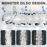 9 Inch Realistic Dildo - Clear, Silicone, Suction Cup, Hands-Free, for G-Spot &amp; Anal Stimulation, for Women, Men, Beginners &amp; Couples