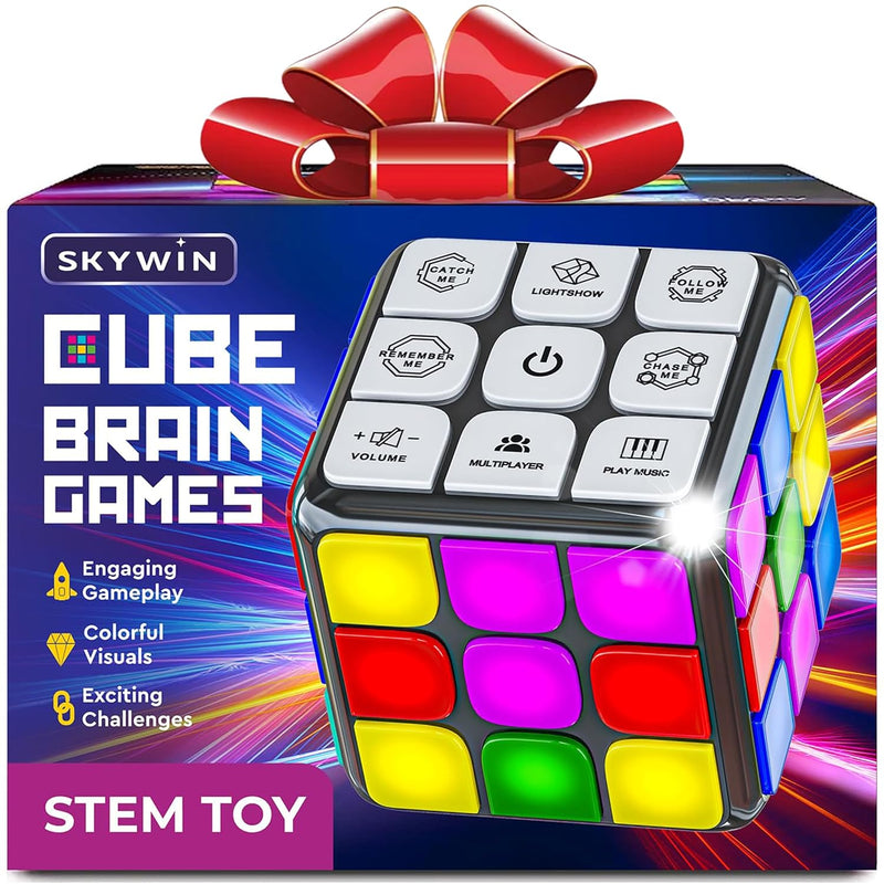 Skywin Puzzle Cube Game - Flashing Cube Handheld Electronic Games Stem Toy