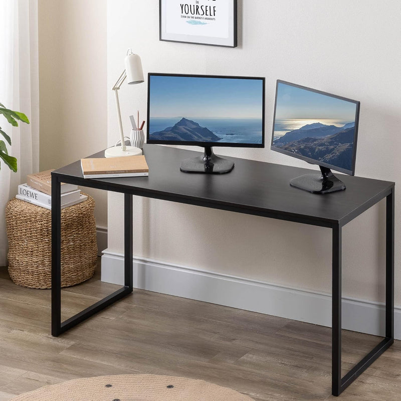 Jennifer 55 Inch Black Frame Desk / Computer Workstation / Office Desk / Easy