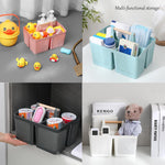 Portable Shower Caddy Basket Plastic Cleaning Caddy Organizer Storage Tote with Handle for Bathroom, College, Dorm Room Essentials, White
