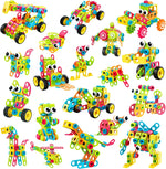 195-Piece STEM Building Kit with Electric Drill for Kids Ages 3+