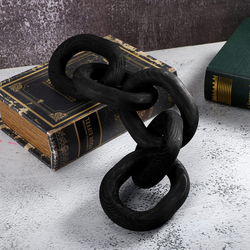 Decorative Wood Chain Link Decor Rustic Wood Link 5 Link Wooden Chain Decor Li