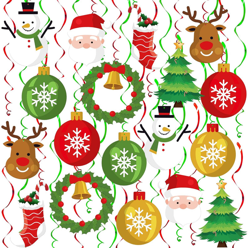 Big, Christmas Hanging Swirl Decorations - Pack Of 30, No Diy | Christmas Ceil