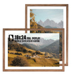 2 Pack 18 x 24 Floating Picture Frames, Solid Wood Double Plexiglass Wall Frames