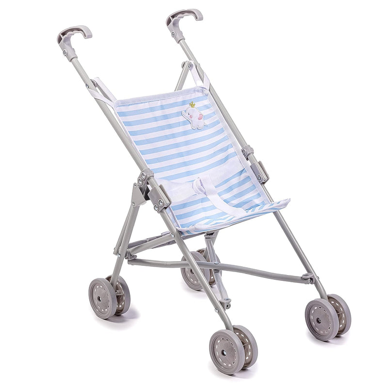 Berenguer Boutique Single Umbrella Baby Doll Stroller Elephant Theme Blue A