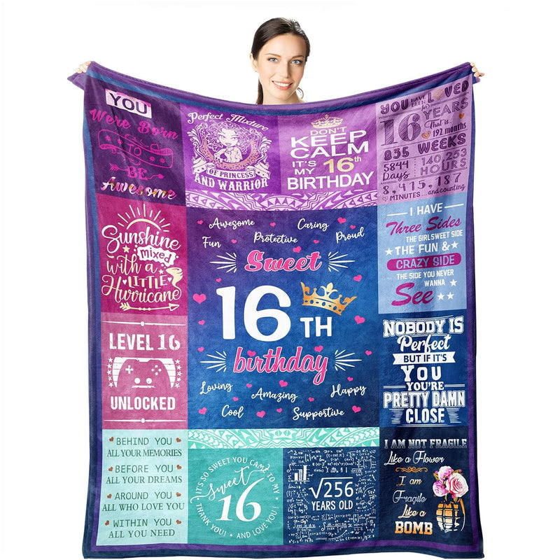 16Th Birthday Gifts For Girls - Sweet 16 Gifts For Girls - 16 Year Old 60"X50"
