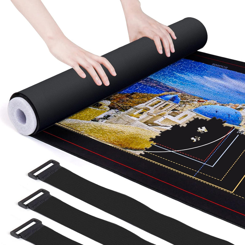 Puzzle Mat Roll Up With 3.35" Foam Rolling Tube & 1.97" Hook & Loop Fastene