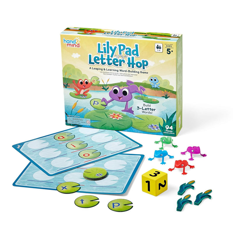 hand2mind Lily Pad Letter Hop, CVC Word Games, Sight Word Games, Fine Motor