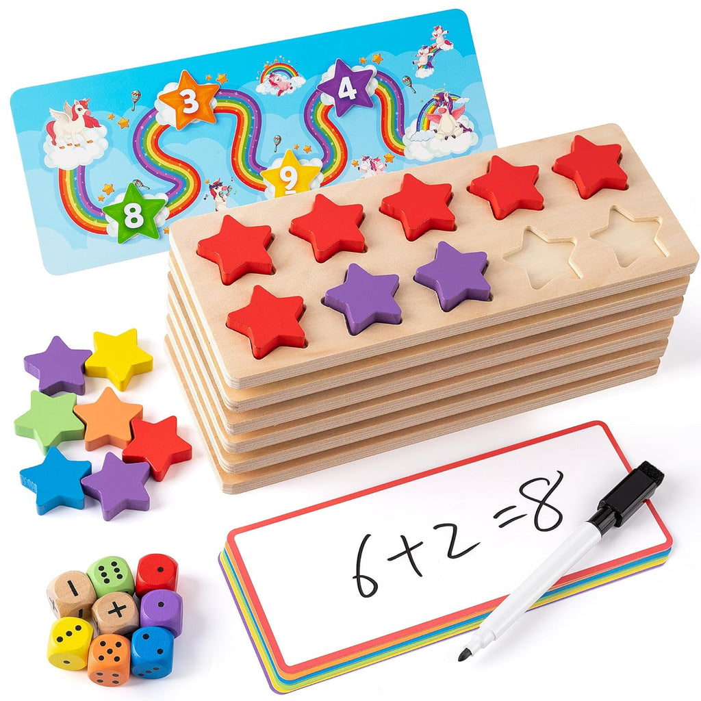 Wooden Ten Frame Set Math Manipulatives For Kindergarten Classroom Ele ...