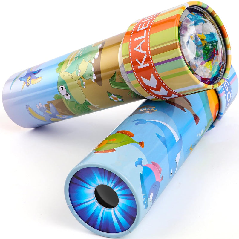 Classic Tin Kaleidoscopes 2 Pack, Discover Hidden Animals, Crystal Clear View,