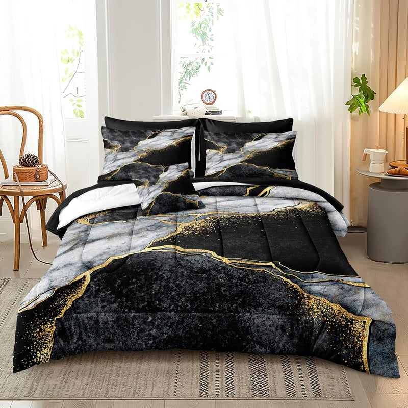 Marble Comforter Set California King 3 Pieces Black Marble Bedding Set Black W