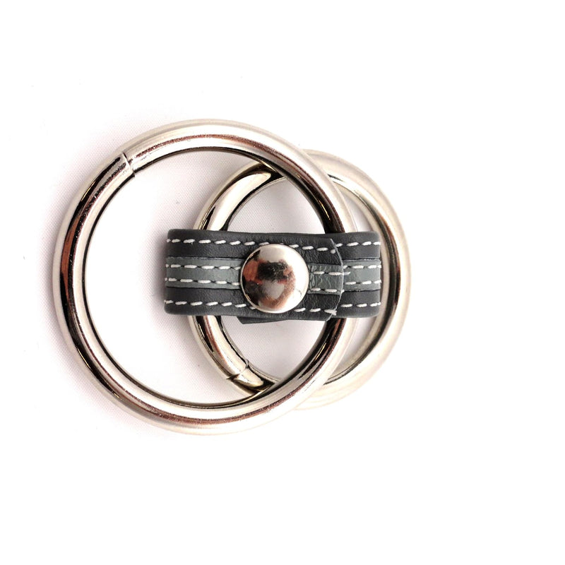 Cock Ring - Double - Metal + Metal - Grey