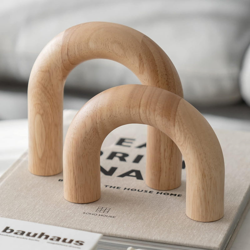 Wood Arch Decorative Objects - Suitable For Coffee Table Decor, Neutral Home D