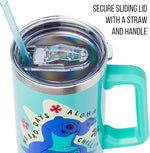 Disney Lilo and Stitch Aloha No Bad Days Chillin’ Stainless Steel Tumbler with Handle and Straw, Fits in Standard Cup Holder, 40 Ounces