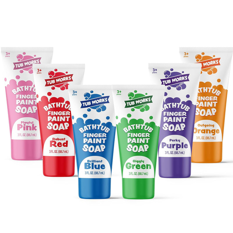 Bathtub Finger Paint Soap, Classic 6 Pack Non Toxic Washable Bathtub Paint
