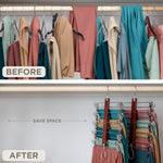 Skirt Hangers Space Saving - European Beechwood Shorts Hangers & Skirt Hangers - Women Space Saving Skirt Hangers with Clips - Closet Organizers & Storage 5 Tier Skirt Hanger Skirt Organizer