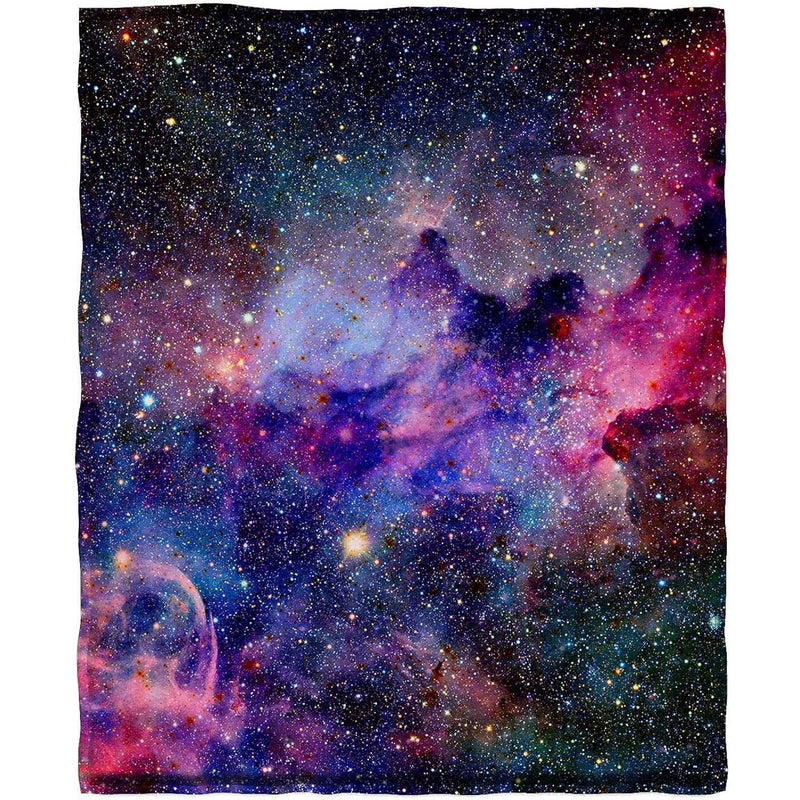 Soft Galaxy Blanket Full Size Fleece Purple Nebula Throw Blanket Universe Smal