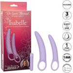 Dr Laura Berman Intimate Basics Isabelle - 2 Piece Vibrating Silicone Dilators Set With Ergonomic Finger Loop - Waterproof Fetish Sex Toys For Couples - Purple