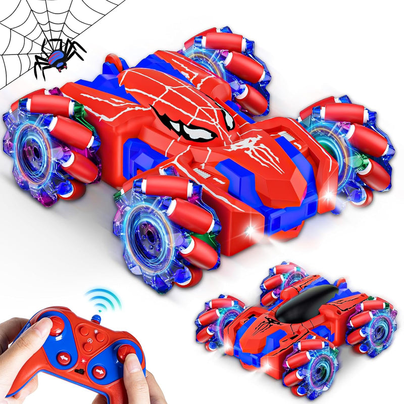 Spider Remote Control Car, Rechargeable Double Sided Rc Stunt Car With Cool Li