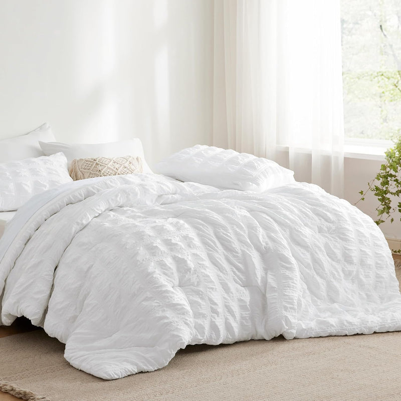 Full Size Comforter Sets - Bed In A Bag Full Size 7 Pieces Plaid Seersucker Be