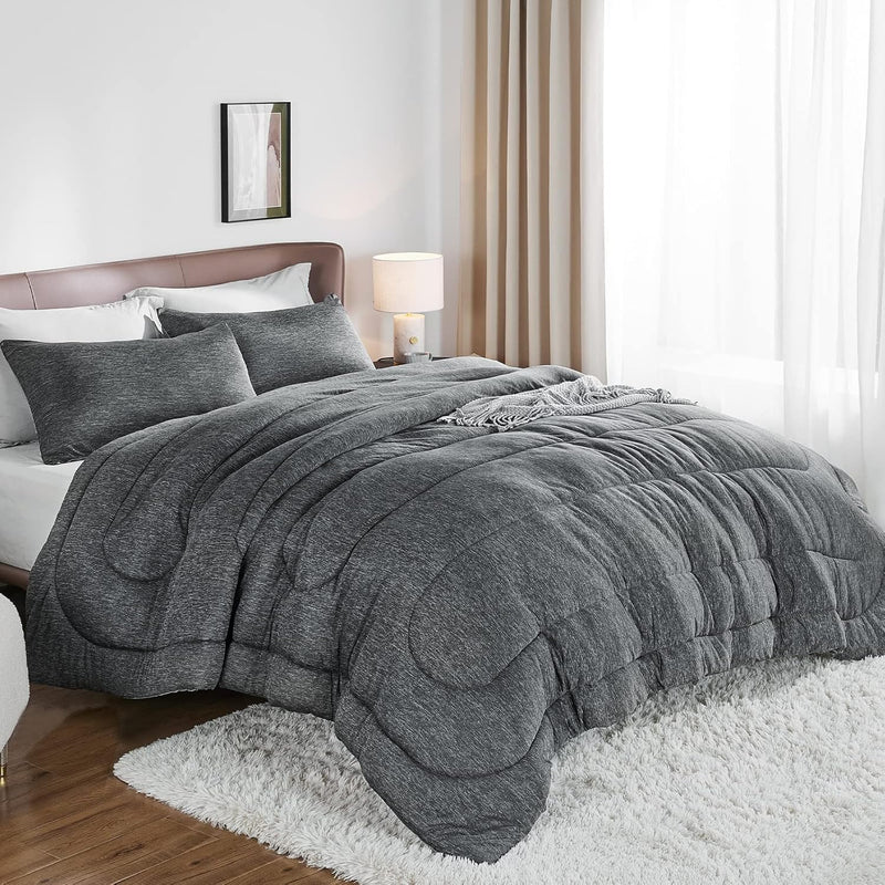 Grey King Comforter Set - Ultra Soft Reversible Down Alternative Comforter Set
