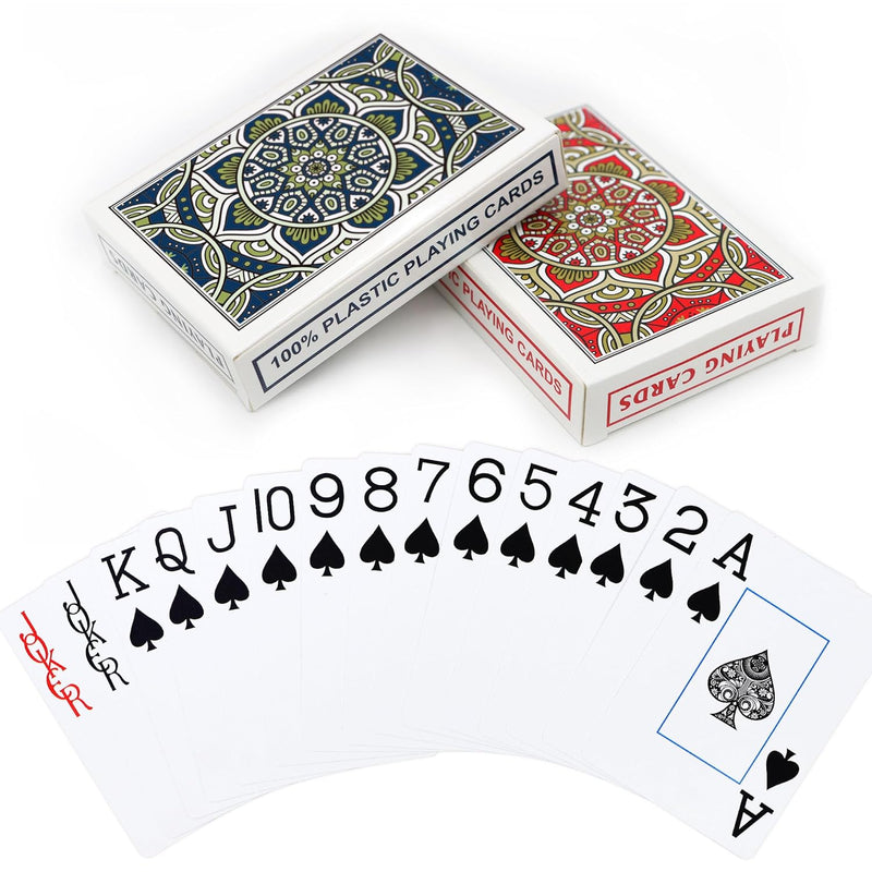 Plastic Playing Cards 2 Pack Waterproof Poker Cards,Jumbo Large Print Playi