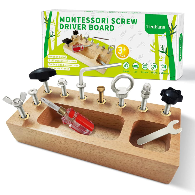 Montessori Toys For 3 4 5 Year Old, Montessori Screwdriver Board, Kids Wood