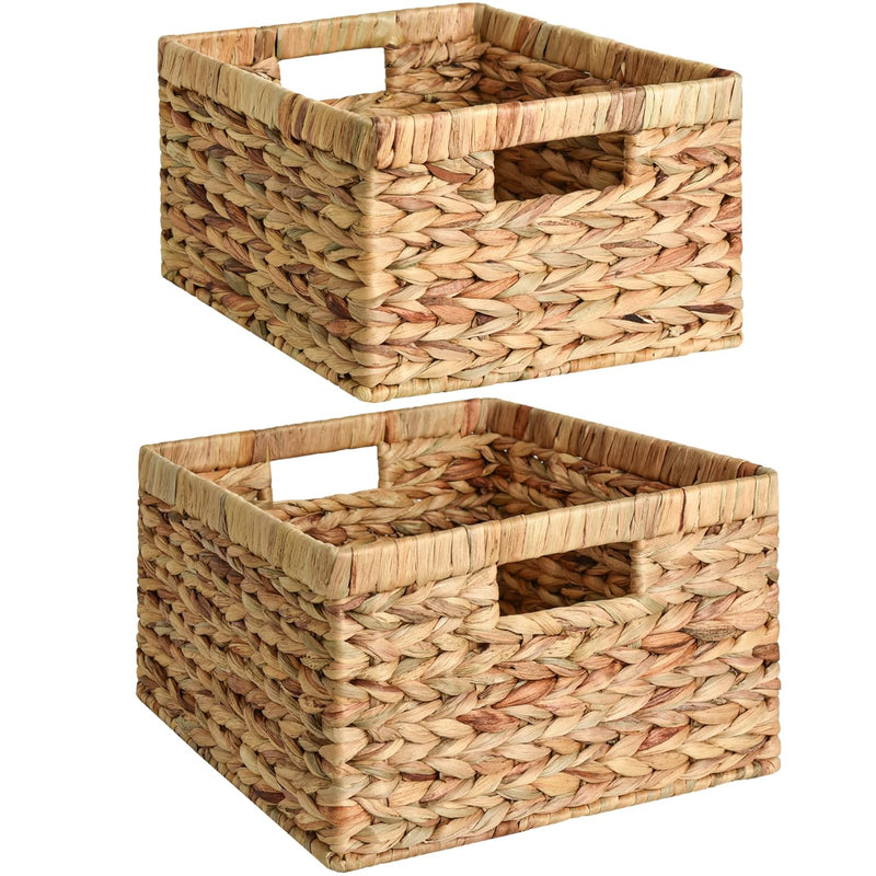 Water Hyacinth Storage Baskets, Handwoven Rattan Baskets For Organizing, Decorat