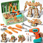 158-Piece Kids Tool Set with Toy Drill and Construction Accessories