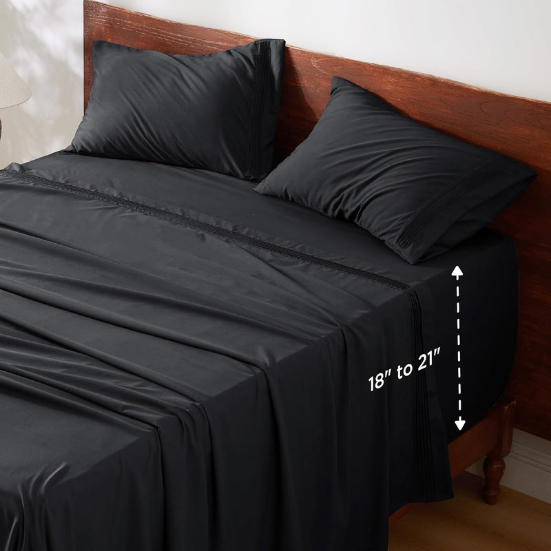 Deep Pocket Twin Sheets Set - Fits Mattresses Up To 21" Thick, 3 Piece Air Mat