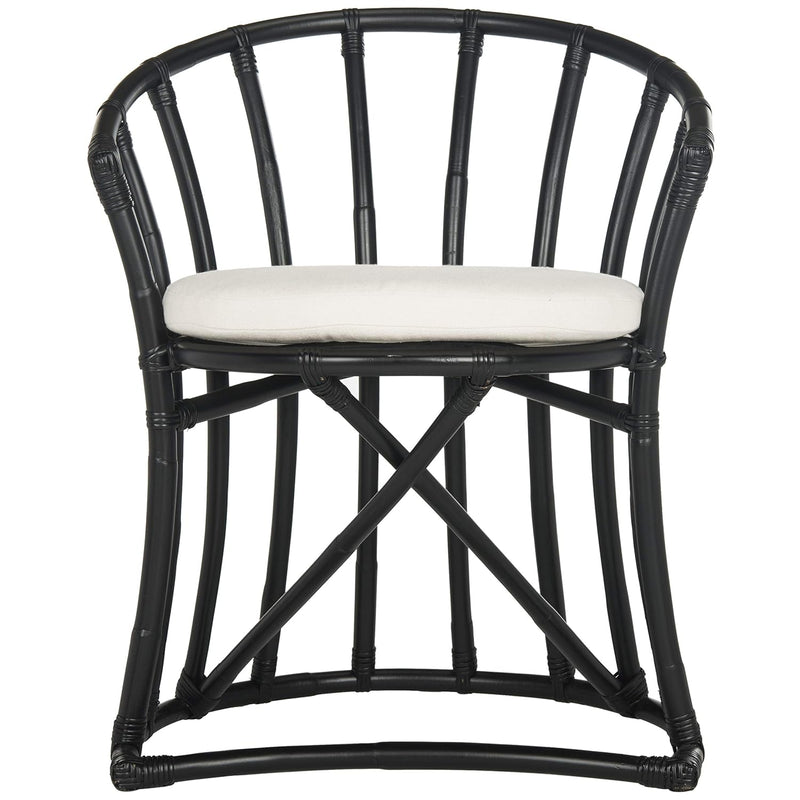 Home Collection Bates Black Rattan Accent Chair With Cushion