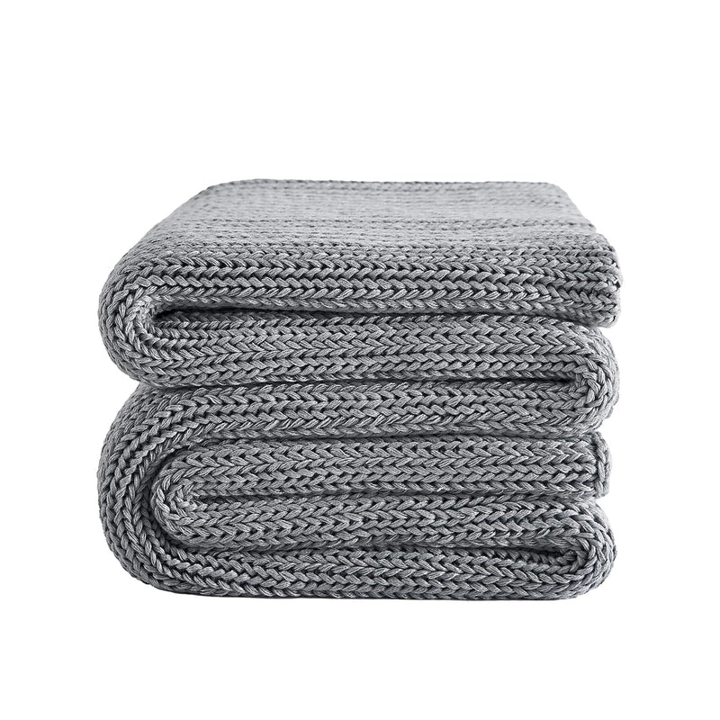 Knitted Weighted Blanket - 60"X80" 15Lbs Cooling Chunky Knit Heavy Blanket For