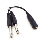 6.35Mm 1/4 Inch Trs Stereo Female To 2 Dual 1/4 Inch Ts Mono Male Y Splitter Adiuo Cable 20Cm/8Inch (6.35F/2M)