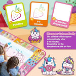 Water Doodle Mat for Kids with Magic Pens and Drawing Templates