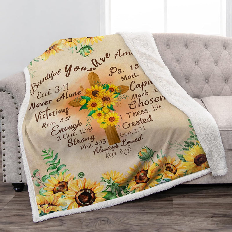 Sunflower Blanket Gifts For Sunflower Lovers Women Mom Grandma Birthday Christ