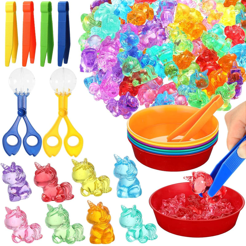 Leitee 62 Pcs Fine Motor Toys Counting Sorting Sensory Bin Filler, 50 Unico
